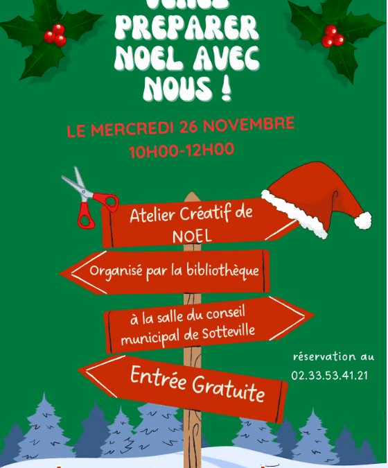Atelier créatif de Noël – Bibliothèque – 26/11/2025